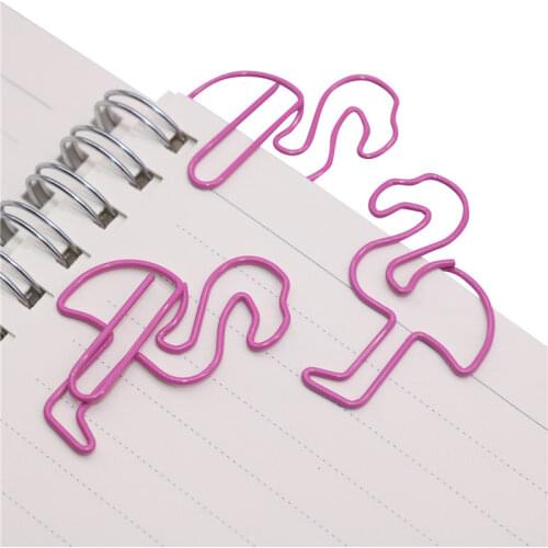 50 pcs Cute Pink Flamingo Bookmark Paper Clip School Office Supply Metal Material School stationery Gift Stationery Supplies