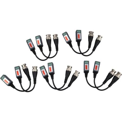 10x Camera CCTV BNC CAT5 Video Balun Pive Transceiver Cable Adapter Connector