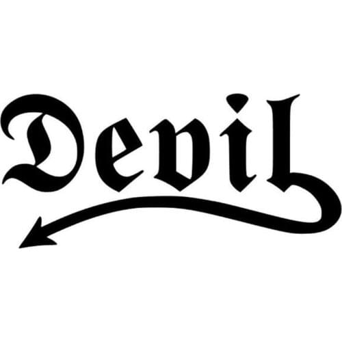 14.5*6.6CM DEVIL Fashion Words Car Body Sticker Decals Unique Stylish Car Styling Decal Black/Silver C9-0555