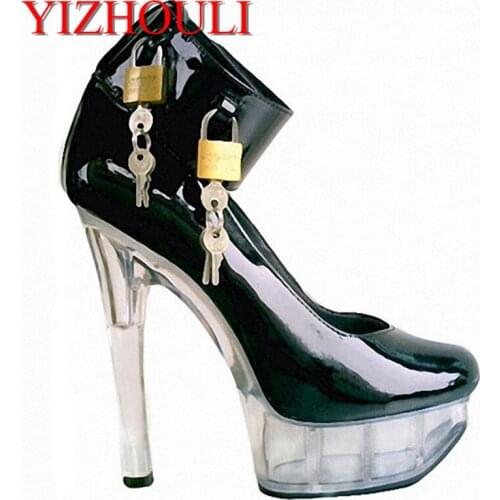 15cm show crystal shoe bottom baotou response bare metal decoration high heels D-057