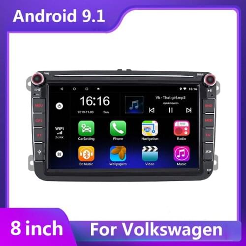 2 Din Android 9.1 Car Radio GPS Autoradio Multimedia player for VW Volkswagen Skoda Seat Octavia golf 5 6 touran passat B6 polo