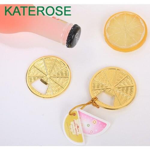 20PCS Gold Citrus Slice Bottle Opener Gold Lemon Slice Beer Openers Ouvre Bouteille Wedding&Bridal Shower Favors Party Decor