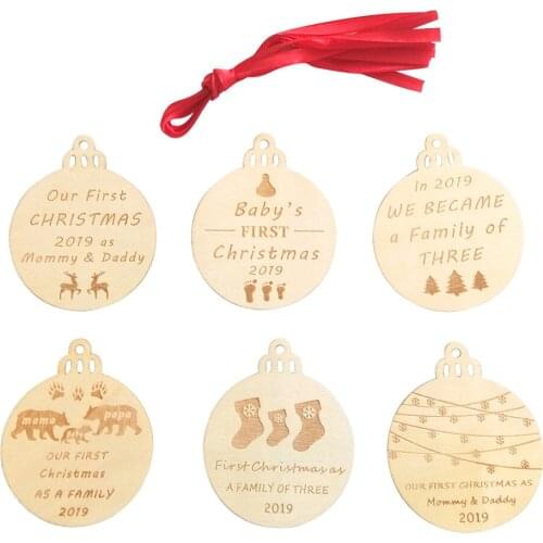 2020 Natural Wood Christmas Tree Ornament Wooden Hanging Pendants Gifts Christmas Decoration Christmas Tree Hanging Pendants