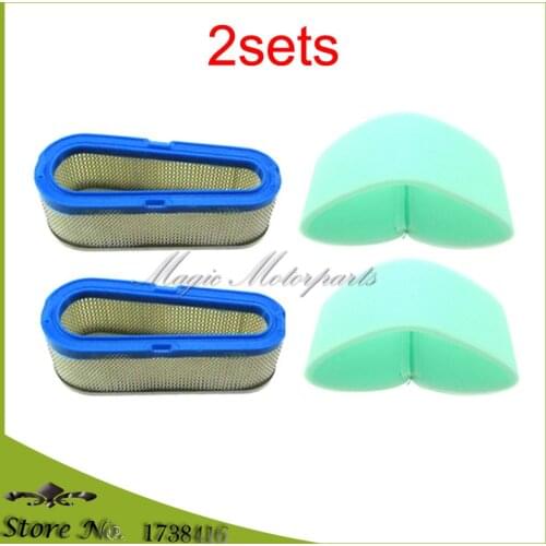 2x Air Filter Set For Briggs & Stratton 196700 257700 259700 28A700 28B700 28C700 28D700 493910 691667 4166 4199 272477S 5075H