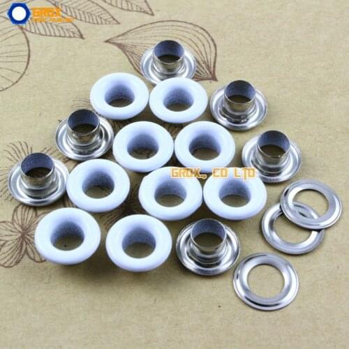 600 Set 10*5*5mm (Outer diameter * Inner diameter * Height) White Round Eyelet Grommet