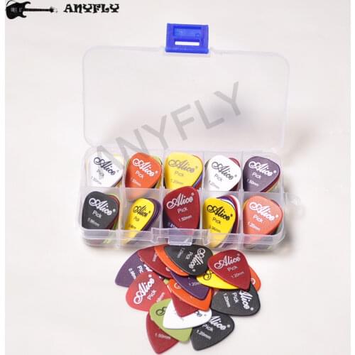 Lots Of 50pcs Guitar Picks Alice Matte ABS Acoustic Electric Picks Plectrums With 1 Pcs Plastic Picks Box Case
