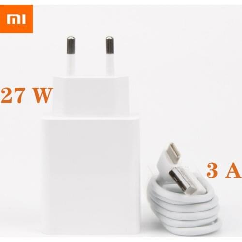 Xiaomi Fast charger 27W Original EU QC 4.0 turbo quick charge adapter usb type c cable for mi 9 9t pro k20 pro mi note 10 lite