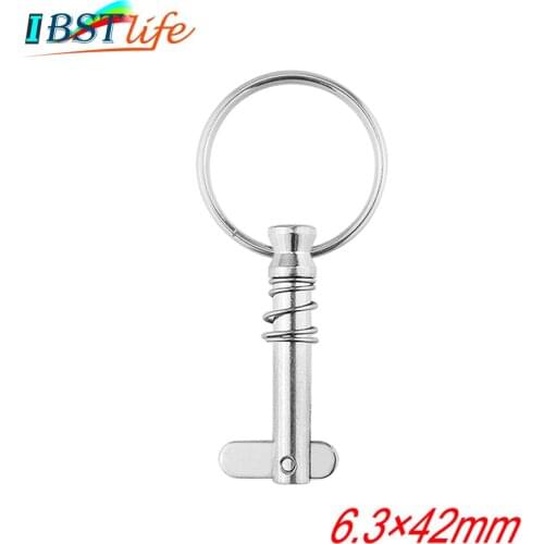 6.3*42mm Marine Grade 1/4 inch Quick Release Pin with Ring for Boat Bimini Top Deck Hinge Marine hardware Stainless