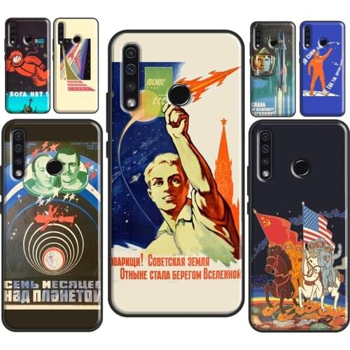 CCCP Soviet Space Propaganda Art Case For Huawei Honor 8X 9X 10X 10 Lite 10i 7A 7C 4C 6C Pro 8A 9A 7S 8S 20 Pro Back Cover