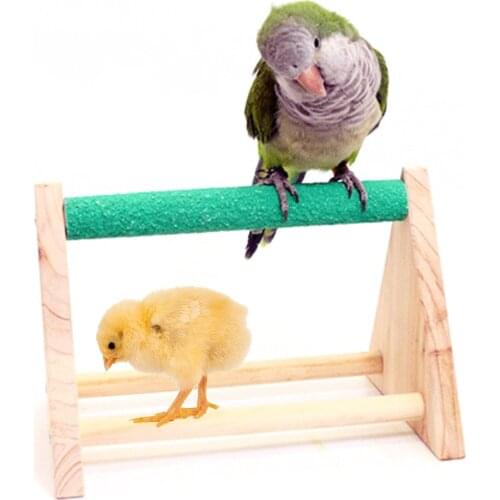 Bird Perch Parrot Wooden Tabletop Perch Nature Bird Stand Training Exercise Toy Claw Feet Grinding Stick for Cockatiels chick