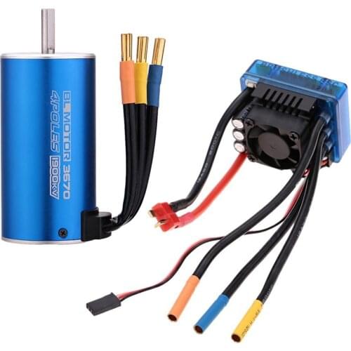 EBOYU(TM) 3670 1900KV 4P Sensorless Brushless Motor with 120A Brushless ESC for 1:8 1:10 RC Auto Car Truck