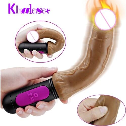 Heating USB charging Vibrator for Woman 10 speed Can bend Soft huge dildo Penis G Spot Vagina anus Masturbator Sex Toy for adult