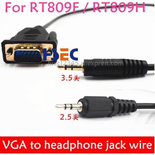 VGA cable to headphone jack wire Flash line Printer line adapter For RT809F icsp lcd led USB RT809H emmc-nand flash Programmer