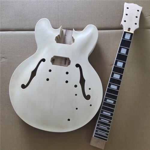 DIY 1 Set Unfinished Guitar Neck And Body Electric Guitar Kit