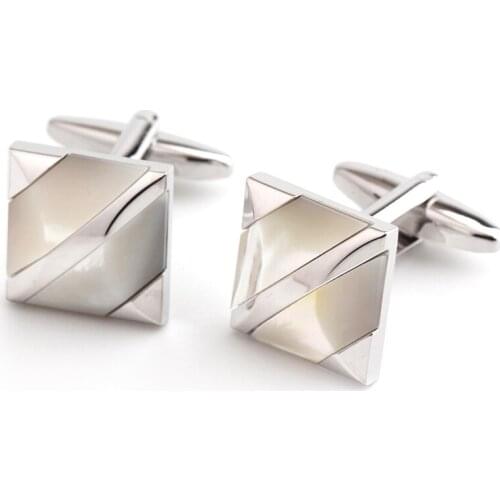 A square white cufflinks mens shirts cufflinks cuff free shipping