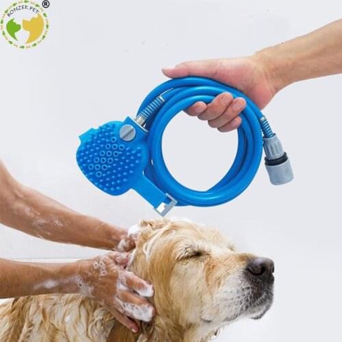 Bonzerpet Pet Bathing Tool Silicone Comfortable Massager Shower Tool Cleaning Washing Bath Sprayers Nozzl Dog Brush 2.5M