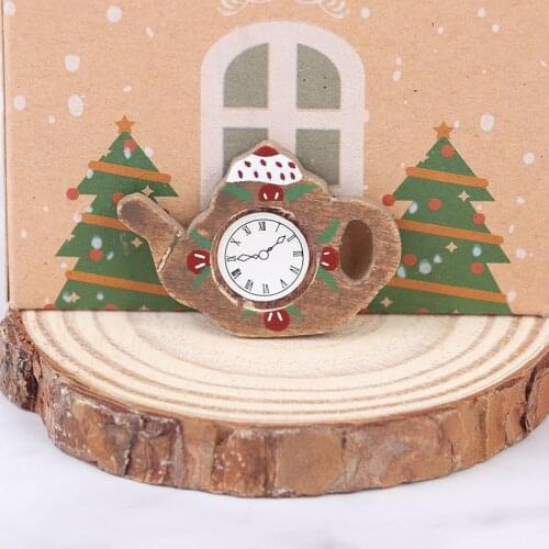 New Hot!1/12 Dollhouse Miniature Kettle Wall Hanging Clock Simulation Furniture Toys