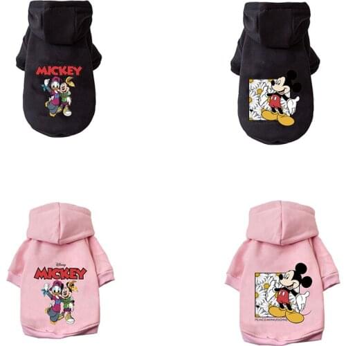 Disney cartoon Mickey Mouse Donald Duck Dog Clothes Warm Pet Dog Jacket Coat Puppy Hoodies For Small Medium Dogs Puppy Outfit