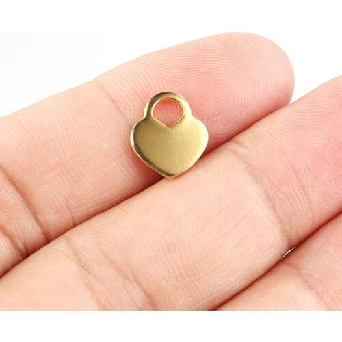 20pcs/lot Stainless Steel Stamping Love Heart Lock Charms Pendants for DIY Necklaces Earrings Handmade Jewelry Accessories ZU2