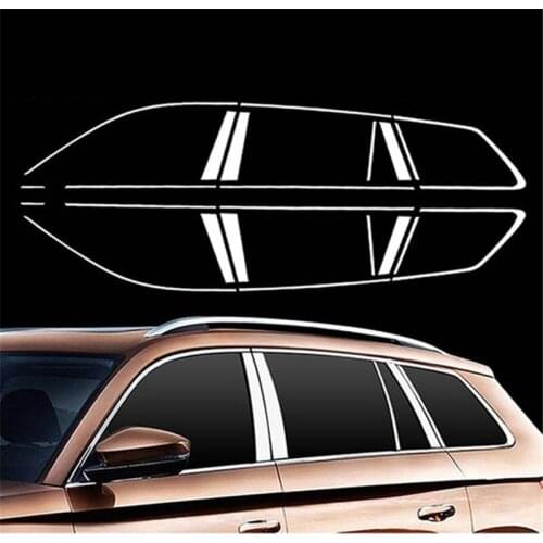 High-quality Car Styling Stainless Steel Strips Car Window Trim Decoration Accessories For 2017 2018-2020 SKODA KODIAQ 22pcs