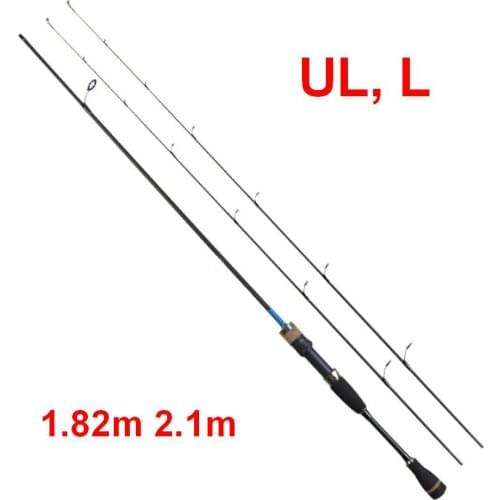 Sunboen 1.82m Straight Handle, 2.1m Gun Handle Fishing Rods Dia 1.0/1.2- 7.65/8.15mm with 2pcs Solid Tip Sections 1pc UL 1pc L