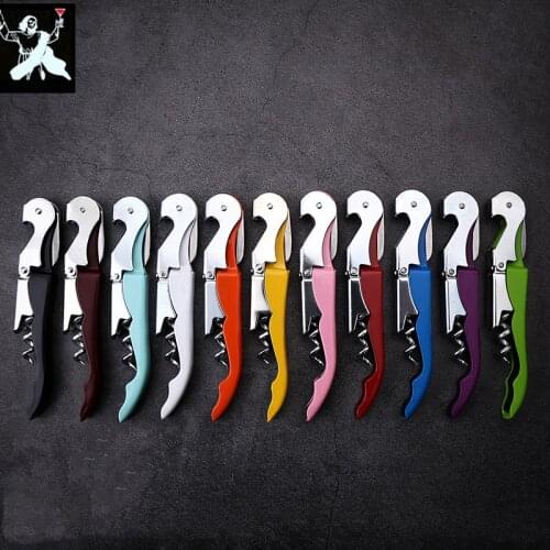 8 Colors Wine Beer Bottle Opener Corkscrew Professional Double Hinge Waiters Wine Bottle Beer Cap Opener Bar Tool