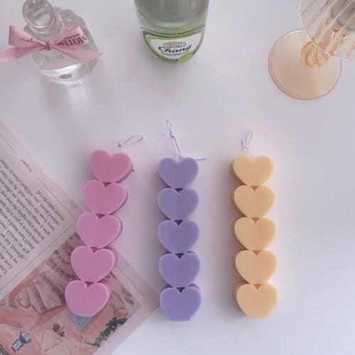 DIY Love Heart Shaped Silicone Mold for Candle Soap Mousse Cake Chocolate Fondant Aromatherapy Making Art Crafts Home Decoration