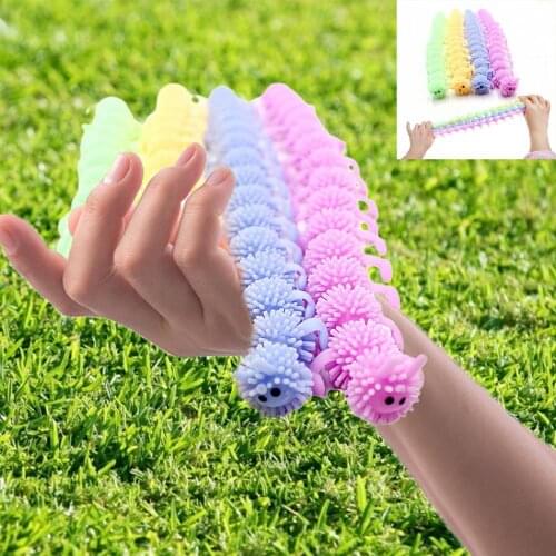 Funny Cartoon Caterpillars Kid Adult Stretch Elastic Stress Relief Decompression Toy Squeeze Toys To Adult Children Birthday Toy
