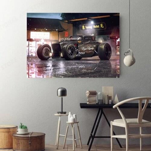 Modern Wall Art Picture Canvas Painting Rogue Hunter Hot Rod Tuning Car vintage Sport Car Posters and Prints for Home Room Decor