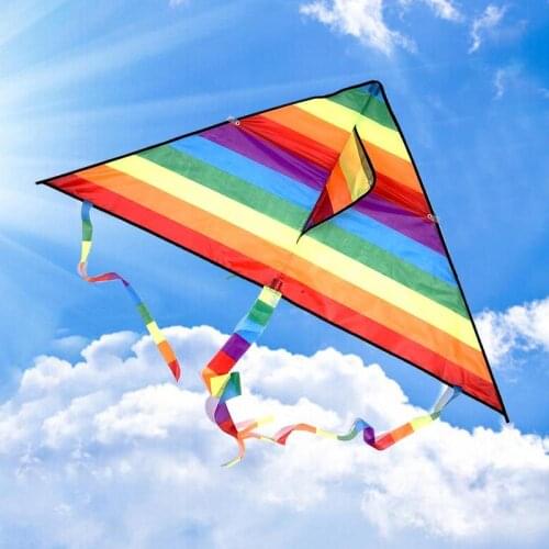 Triangle Rainbow Color Kite Small Children Love Easy To Fly In The Breeze Suitable for Summer Outings with Kids