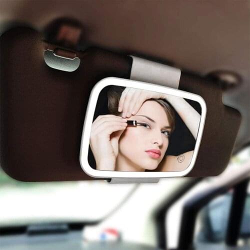 Universal Car Led Makeup Mirror Interior Mirror Touch Switch Makeup Mirror 3 Lighting Mode Car Back Seat Safety Rear Mirror
