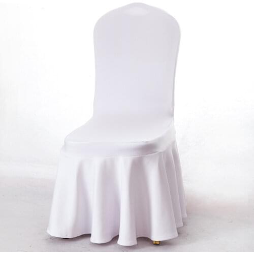 Thickened Skirt Dining Chair Cover White Elastic Chair Slipcover Stretch Chair Cover for For Kictchen Wedding Party Hotel