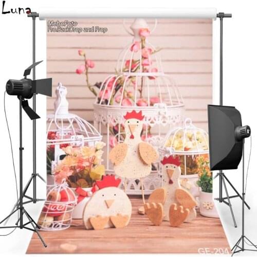 Happy Easter Vinyl Photography Background For Children Cartoon Chicken Oxford Backdrop For photo studio Props 204