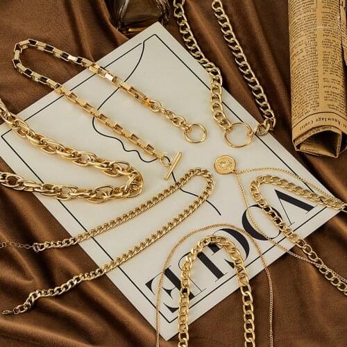 2021 Fashion Necklace for Women Big Thick Twist Gold Womens Neck Chain Chunky Choker Chain Necklace Party Jewelry Accessories