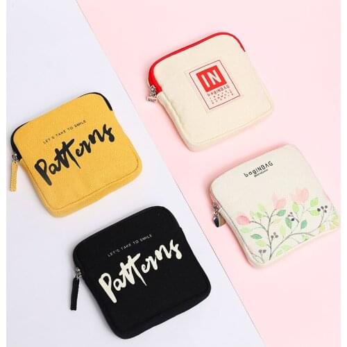 Women Sanitary napkins portable bags cotton storage bags tampon packed girls pouches