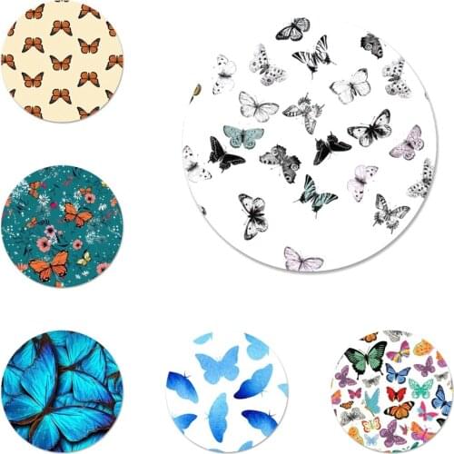 BUTTERFLY Pattern Icons Pins Badge Decoration Brooches Metal Badges For Clothes Backpack Decoration 58mm