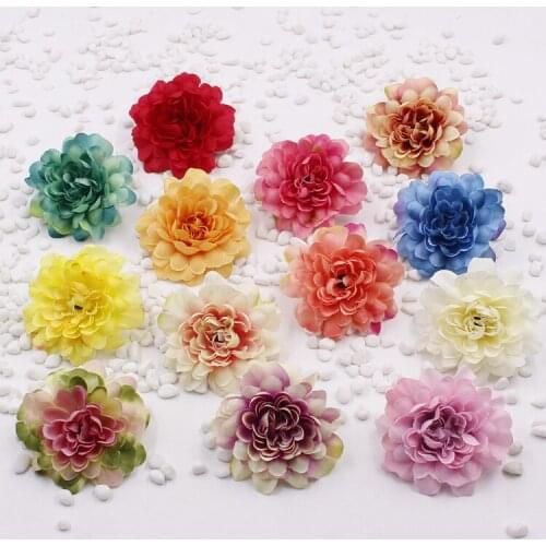 LOT 10PCS 6.5cm Artificial Peony Flower Heads DIY Handmade Crafts Material Fake Flowers Birthday Wedding Party Gift Box Decor