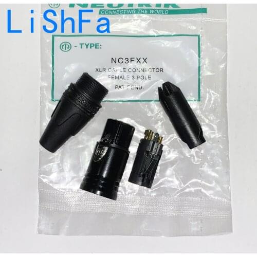20PCS/lot BLACK COLOR gold-plated 10PCS NC3MXX & 10PCS NC3FXX pin Male et femelle Un ensemble 3 Broches XLR Connecteur avec