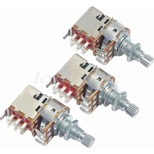 3Pcs Electric Guitar Tone Control Pot Potentiometer B500k Push Pull Pot Chrome