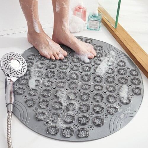 55cm large Non-slip Round Bathroom Mat Safety Shower Bath Mat Massage Pad Bathroom Carpet Floor Drainage Suction cup Bath Mat