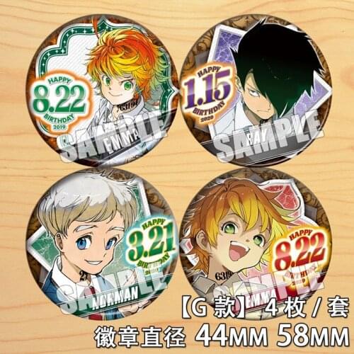 58mm Anime Brooch The Promised Neverland badge Acrylic Buttons On Backpack