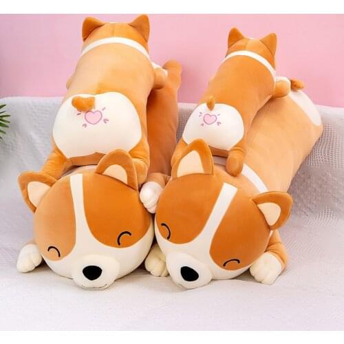 60cm Kawaii Corgi Plush Toy Stuffed Soft Plush Dog with Cute Butt Pillow Cushion Toys for Girls Kids Birthday Christmas Gifts