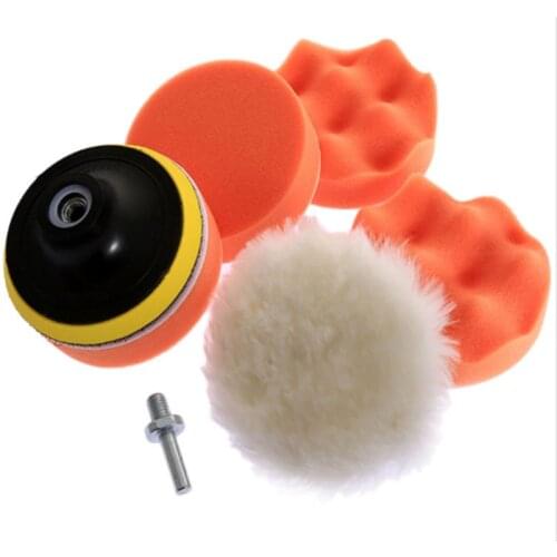 3 inch 4 inch car beauty wax polishing disc sponge wheel self-adhesive polishing pad polishing 7 pieces of suit