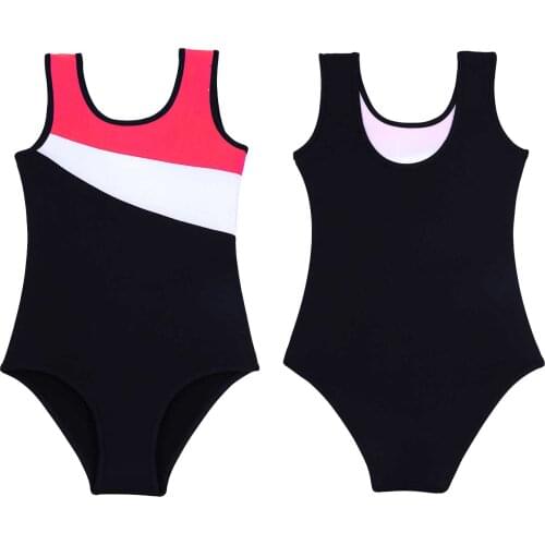 New Kids Girls Ballet Leotards Sleeveless Gymnastic Dancewear Scoop Neck Sleeveless Color Block Ballet Practice Dance Costumes