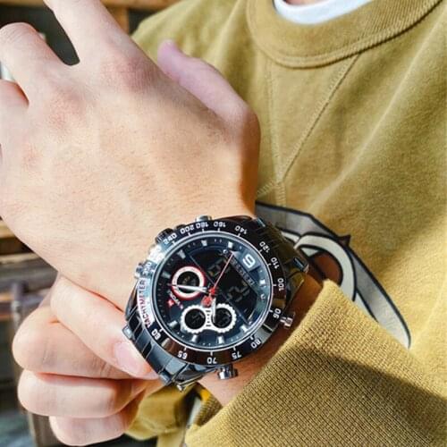 NAVIFORCE Men Watch Luxury Top-Brand Male Military Sport Quartz Wristwatches Stainless-Steel LED Digital Clock Relogio Masculino