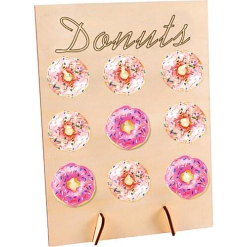 Wood Donut Wall Display Stand Holder for Wedding Birthday Party Baby Showers Decoration Treat Yourself Reusable Dounut Display