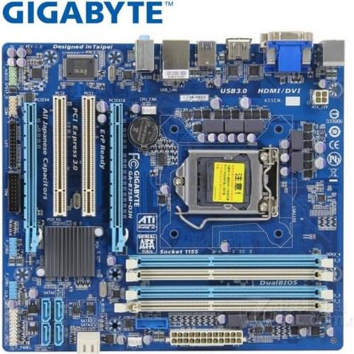 Gigabyte GA-B75M-D3H used motherboard LGA 1155 DDR3 boards B75M-D3H 32GB VGA DVI b75 Desktop motherboard