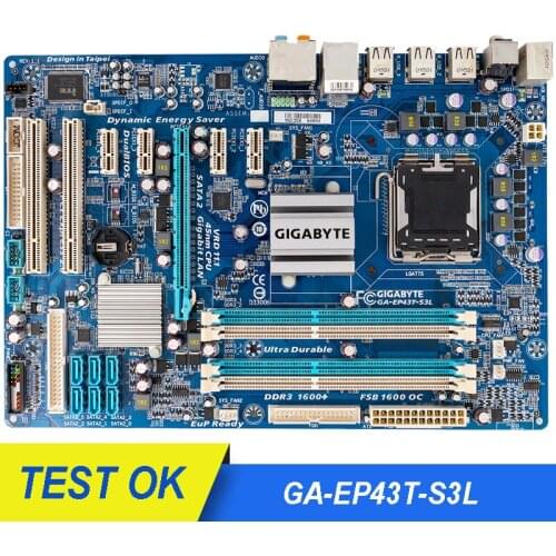 For Gigabyte GA-EP43T-S3L Motherboard DDR3 P43 Socket LGA 775 Used Desktop Motherboard