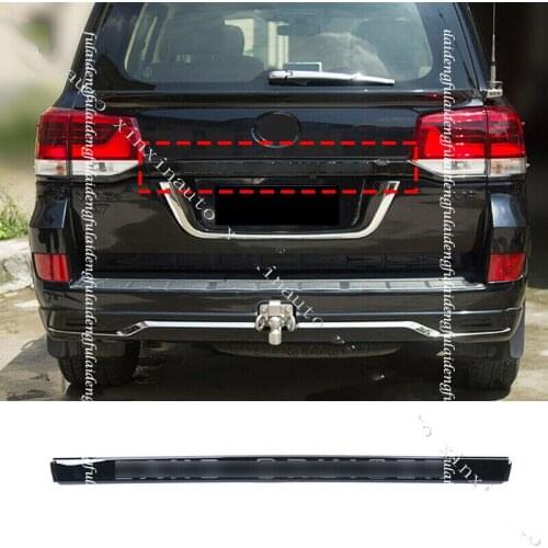 For Toyota Land Cruiser 2016-2020 Glossy Black Rear Trunk Tailgate Moulding Trim decoration Strips Car Accessories