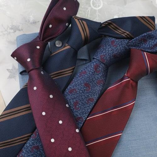 New Mens Classic Luxury Tie 7cm Striped Paisley Plaid All-Match Jacquard Necktie For Business Wedding Prom Daily Wear Accessory
